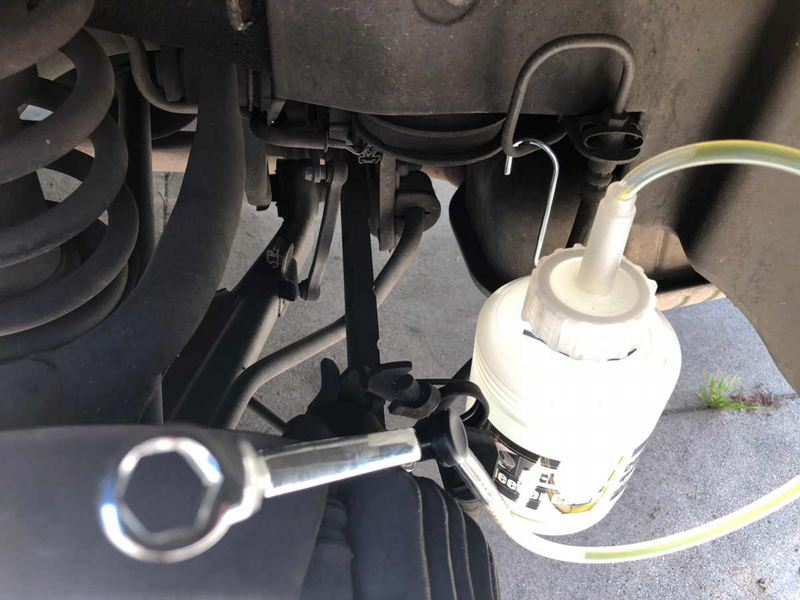The brake fluid goes round and round (whoa-oh) and it comes out here.